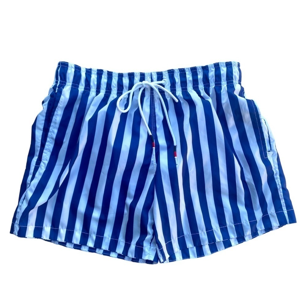 🌊 Desigual Striped‎ Swim Trunks Men’s Large | Blue & White Board Shorts